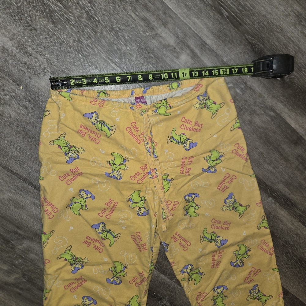 Disney Yellow Pajama‎ Bottoms with Green Dwarfs - Picture 7 of 8